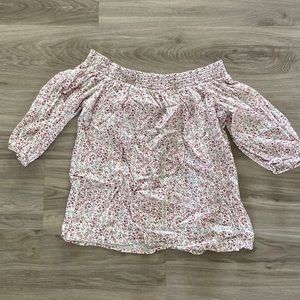 Off Shoulder Floral Shirt